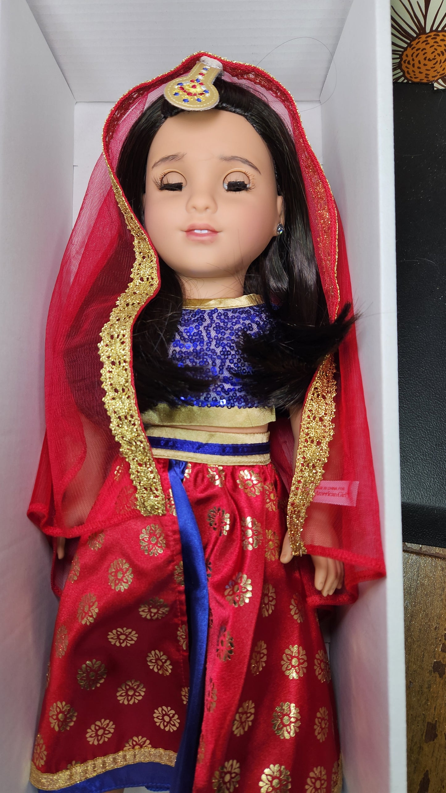 NIB American Girl Doll Kavi With Bollywood Outfit Customized