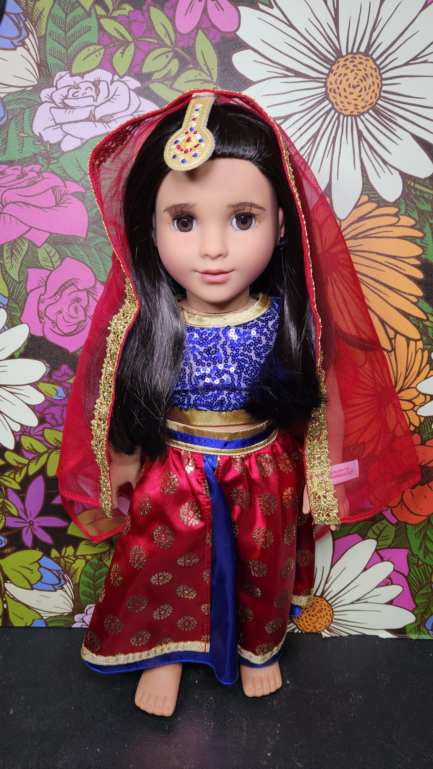 NIB American Girl Doll Kavi With Bollywood Outfit Customized